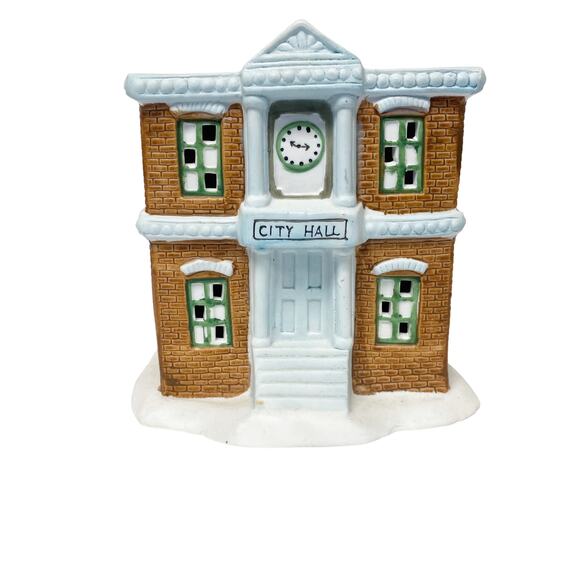 Victorian Village Collectibles Hand Painted Porcelain City Hall - Picture 6 of 11